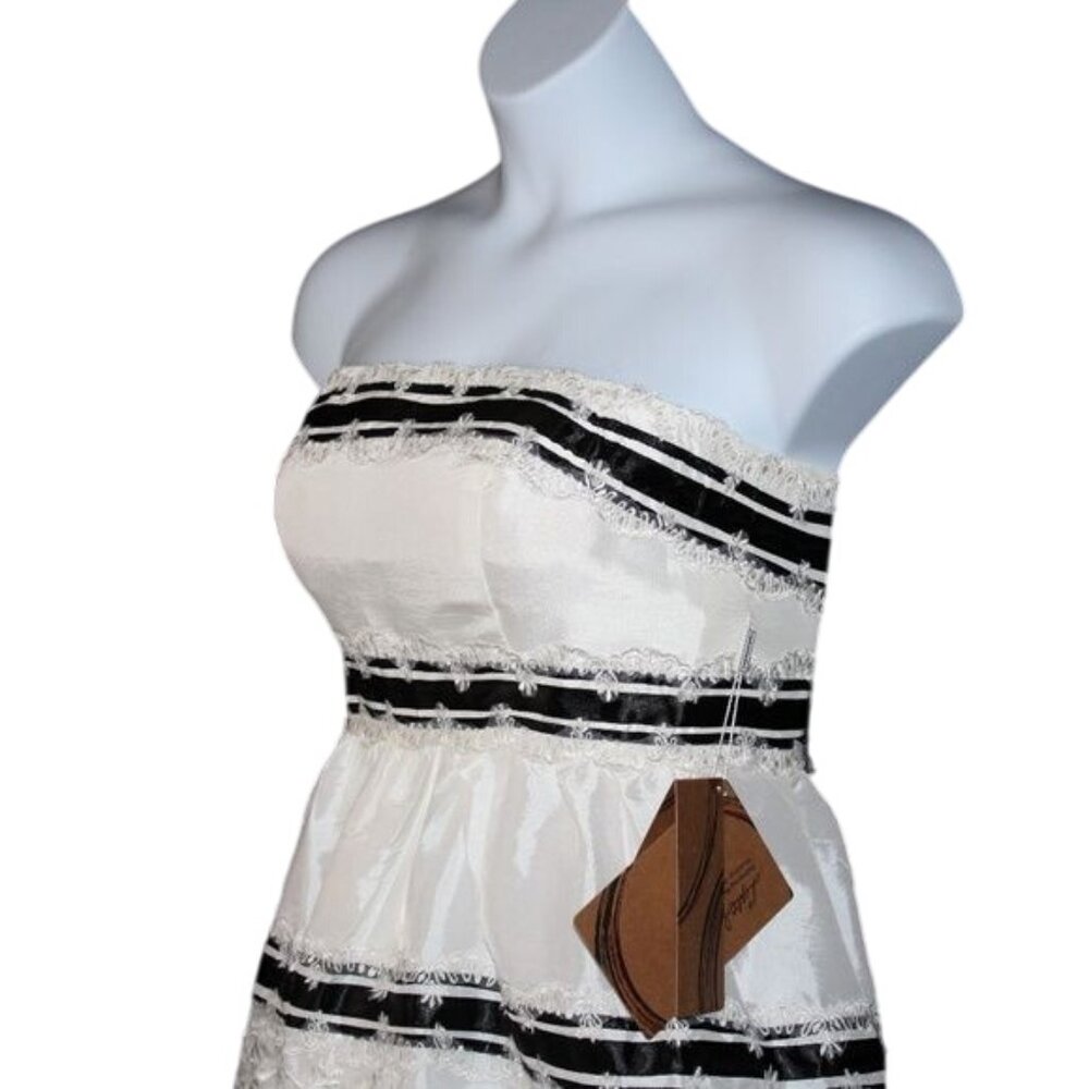 Light in the Box Sz 8 White Lace Overlay Bridesmaid Party Formal Strapless Dress - Picture 3 of 8
